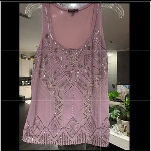 Express sequin tank top